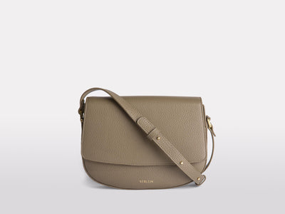 Ana Mini Crossbody by Verlein, in Taupe / Santorini.  Front View.
