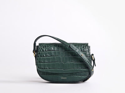 Ana  Mini Crossbody by Verlein, in Amazon Green.  Front view.  