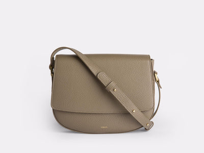 Ana  Crossbody by Verlein, in Taupe / Santorini.  Front view.  