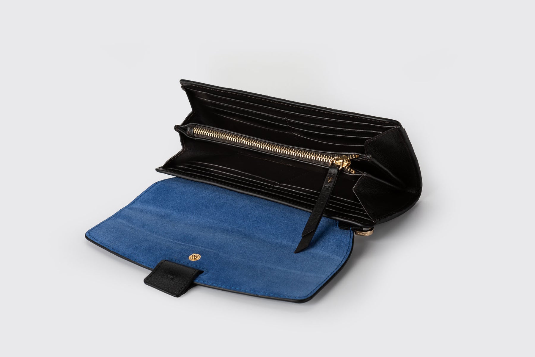 hinanden Demokrati Bevægelig Thea Long Wallet, Soft Black / Royal Blue